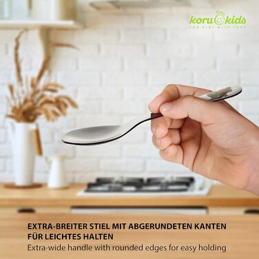 Набір дитячого столового прибору Koru Kids® Kinderbesteck (4 шт.) з нержавіючої сталі, для дітей від 3 років (Wildlife)