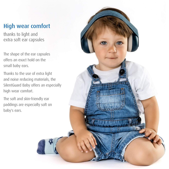 Навушники для захисту слуху Reer Baby SilentGuard для хлопчиків, м'які, легкі, зріст, блакитні (1 шт.)