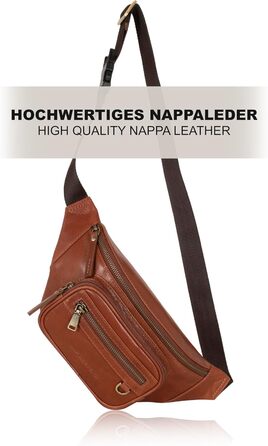 Чоловіча поясна/животна сумка Marc Peter® Varadero з натуральної шкіри Наппа | Сумка на пояс/через плече | Vintage коричневий