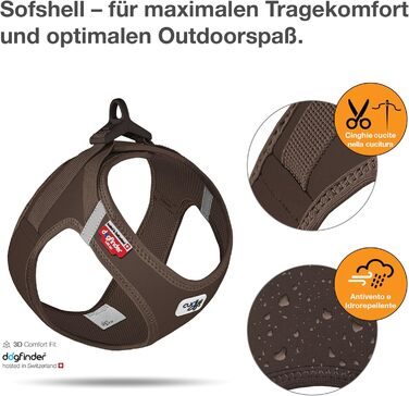 Шлейка для собак Curli Clasp Softshell (S, Коричневий)