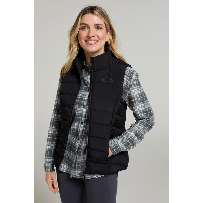 Жіночий жилет Mountain Warehouse Opal з утеплювачем - легка терможилетка, кишені на блискавці, водовідштовхувальний, чорний (40)