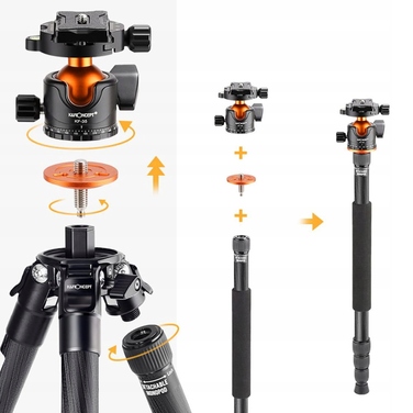 Карбоновий фотоштатив K&F Concept A254C4 (175 см), KF09.098