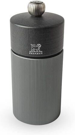 Млинок для перцю PEUGEOT Line 12 см, класичне регулювання, алюміній і дерево, сертифікат PEFC, вугільний колір