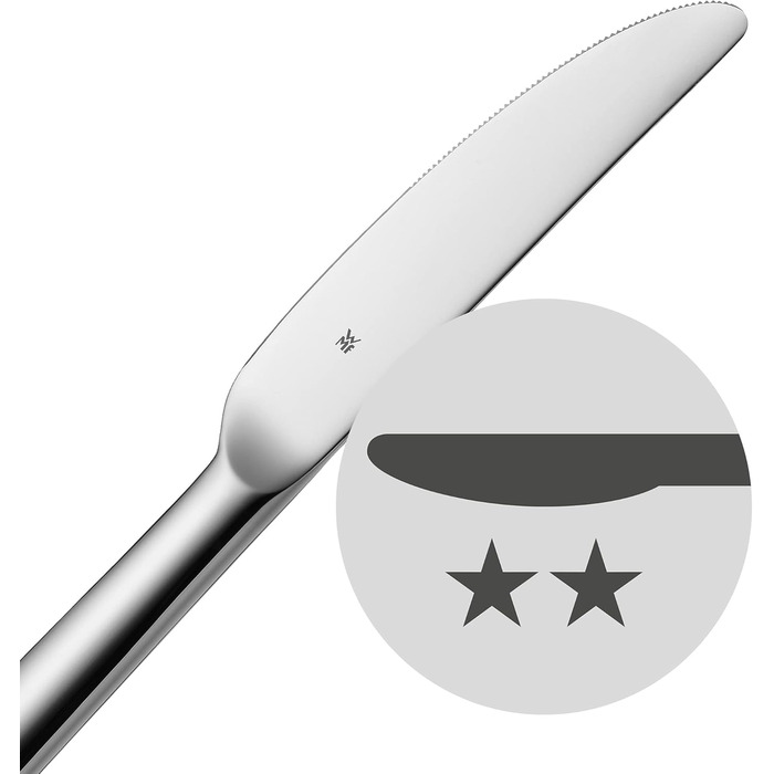 WMF Philadelphia Cutlery Set, 12 Persons, 60-Piece, Monobloc Knives, Polished Cromargan Stainless Steel, Shiny, Dishwasher-Safe Single