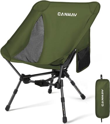 Складний туристичний стілець CANWAY, ультралегкий, 180 кг, армійний зелений
