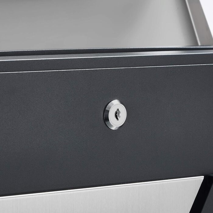 Поштовий ящик настінний SONGMICS з оглядовим вікном, замок, сріблясто-антрацитовий GMB053G01