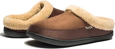 Домашні тапочки NewDenBer для чоловіків з піною Memory Foam, теплі, зручні, м'які, з плюшевою підкладкою, зимові, з неслизькою гумовою підошвою, 43/44 EU, Коричневий кавовий