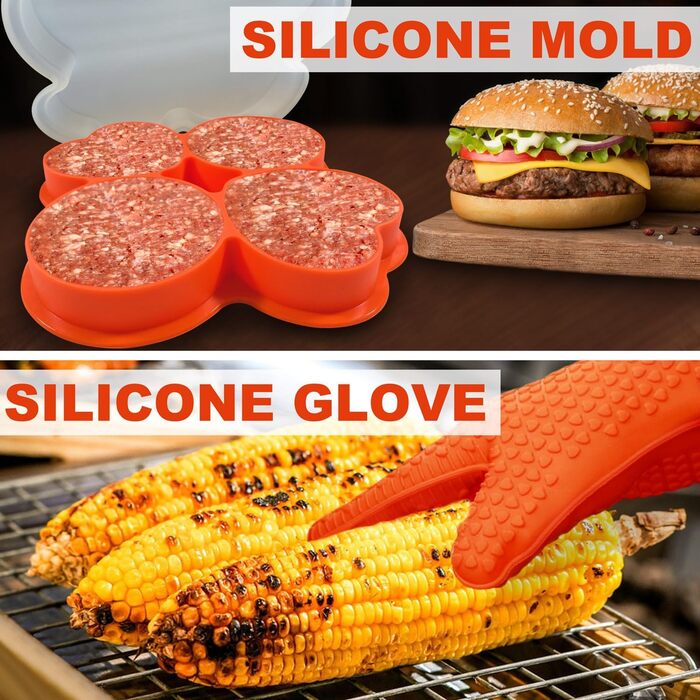 Набір аксесуарів для гриля N NOBLE FAMILY 30шт з нержавіючої сталі - професійний, довговічний, у кейсі. Подарунок для чоловіків та жінок.