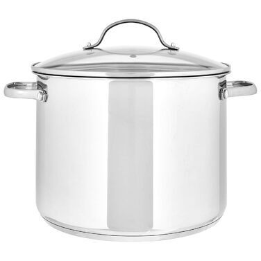 Суповий каструля Amazon Basics з нержавіючої сталі з кришкою, 7,6 л, сріблястий