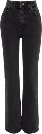 Джинси жіночі Trendyol прямого крою, висока талія, колір антрацит, розмір 44