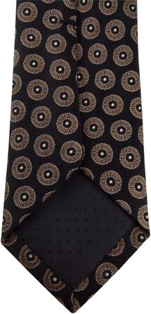 Краватка чоловіча TigerTie вузька шовкова в крапку (темно-коричневий, срібний)
