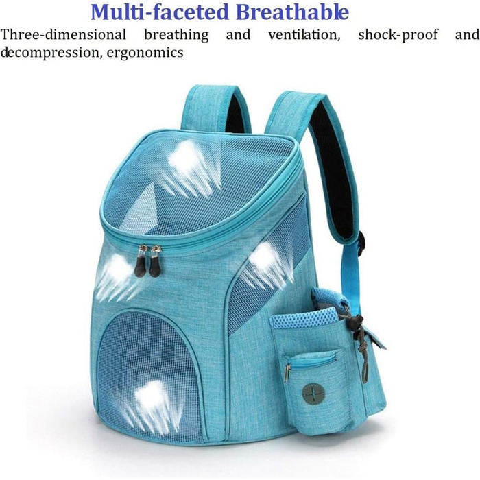 Чемодан для собак FUNAT, переноска для тварин, рюкзак для собак до 3 кг, для подорожей/походів/кемпінгу, блакитний