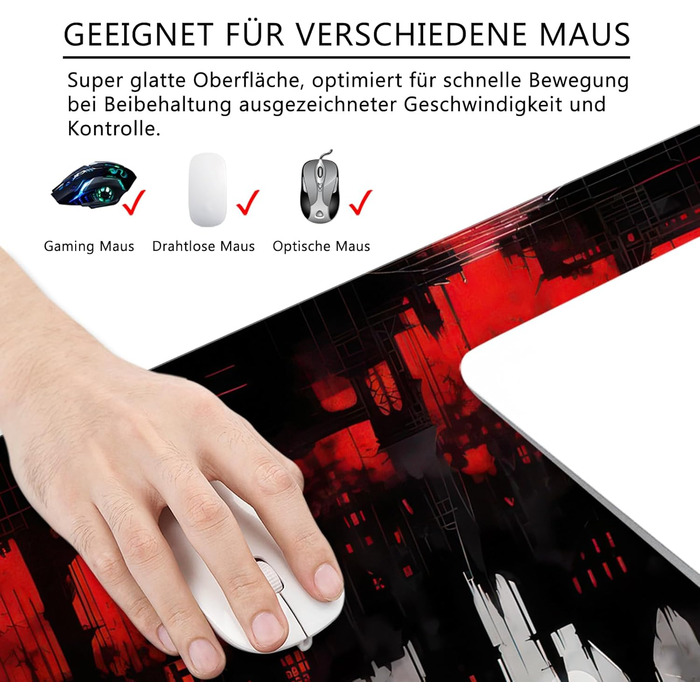 Килимок для миші Octopus Violett 80x30 см - великий килимок для комп'ютера, ігровий килимок для клавіатури та миші