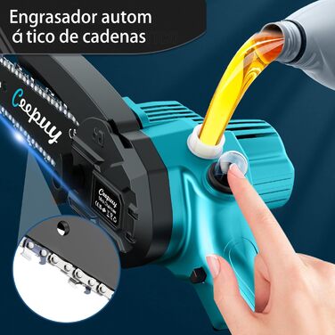 Акумуляторна міні-піла 6 дюймів 880W з чистої міді та блокуванням безпеки. Ідеальна електрична ручна пила для обрізки гілок та дерева в саду. 10000mAh