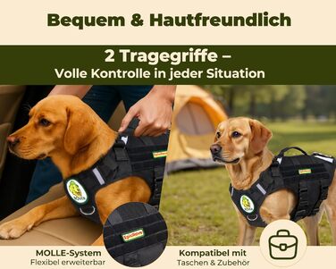 Нашийник для собак середніх та великих порід RoveVest Air: легкий, дихаючий, регульований, для прогулянок та активного відпочинку. Чорний, розмір M