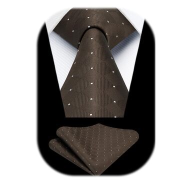 Краватка Enlision для чоловіків у клітинку з нагрудником, формальна та бізнес краватка, коричнева