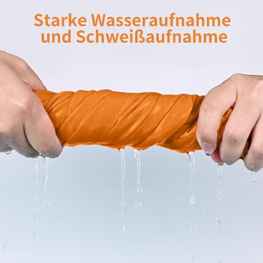 Набір з 3 рушників з мікрофібри, 180x80 см + 2 рушники 80x40 см, для фітнесу, сауни, пляжу, подорожей, темно-зелений (оранжевий)