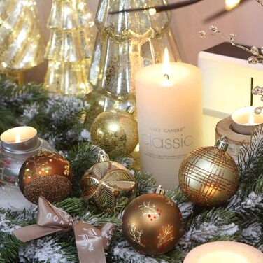 Набір прикрас для ялинки Sea Team: кульки та орнаменти, 30 шт., 60 мм, червоний та білий