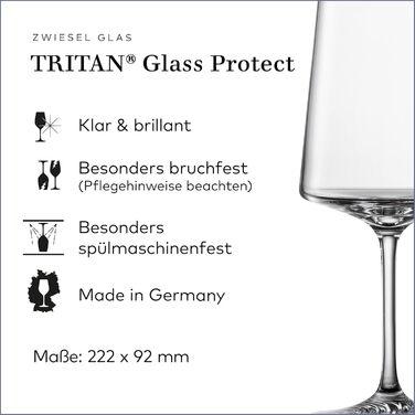 Набір келихів для вина Zwiesel Glas Allround Echo (4 шт.), німецька якість, Tritan-кристал, для миття в посудомийній машині