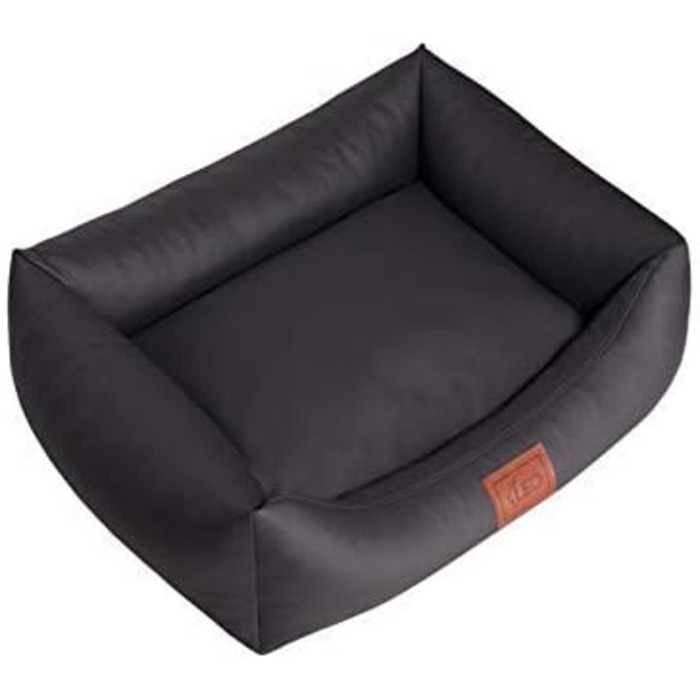 Софа для собак Leo4dog Natalie: штучна шкіра, подушка, 4 розміри (100x80 см, графіт)