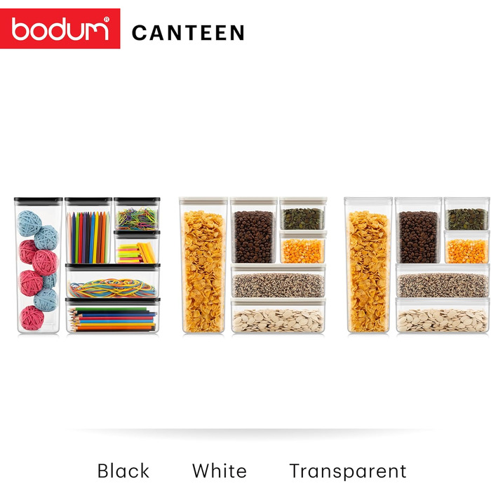 Набір контейнерів для зберігання Bodum CANTEEN (12 шт) прозорі, BPA-free, для посудомийної машини, штабельовані