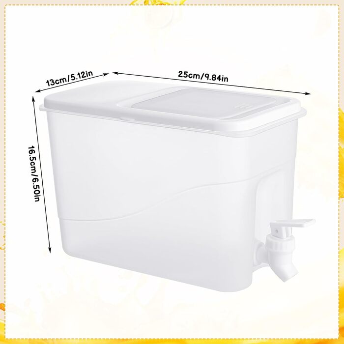4L Drink Dispenser with Tap, Refrigerator Drink Water Dispenser with Leak-Proof Spout, Plastic, Cold Drinks, Juice, Drink Dispenser Pitcher for Party Drinks, Juice, Iced Tea