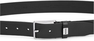 Чоловічий шкіряний ремінь BOSS Elio з логотипом, чорний