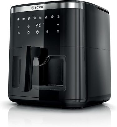 Bosch Serie 6 Hot Air Fryer XXL - 7.2L Capacity, 7 Pre-set Programs, Illuminated Window, Fast Cooking, Black