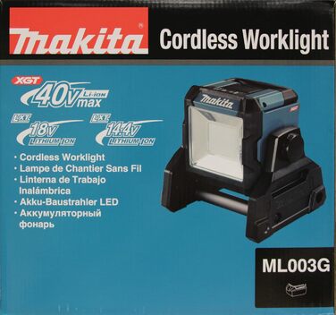 Світлодіодний акумуляторний прожектор Makita ML003G 18-40V, 1100 лм, 2 режими яскравості, IP65, поворот 240°, без акумулятора та зарядного