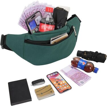 Гірчиця: чоловіча/жіноча поясна сумка, сумка на стегно, сумка через плече, сумка-мішечок для телефону, для активного відпочинку, спорту, кемпінгу, фітнесу, велосипеда (оливковий)