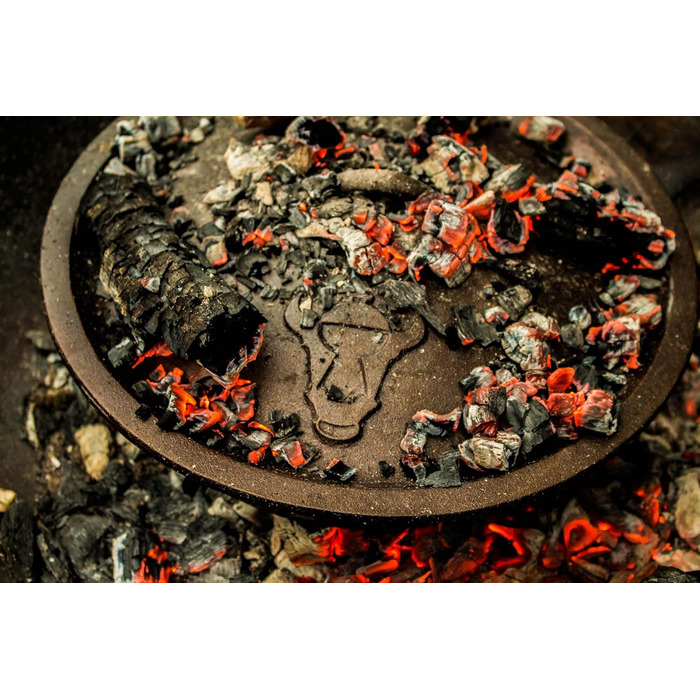 Чавунний казан BBQ-Toro Potjie №1, 3 л з ніжками для відкритого вогню, південноафриканський Dutch Oven, жаростійкий казан для м'яса з кришкою