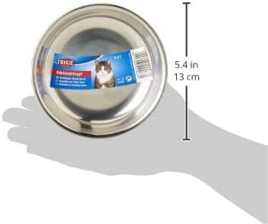 Миска для тварин TRIXIE з нержавіючої сталі з пластиковим покриттям, об'єм 2.2 л, діаметр 23 см, висота 8 см, різноманітні кольори, 1 шт.