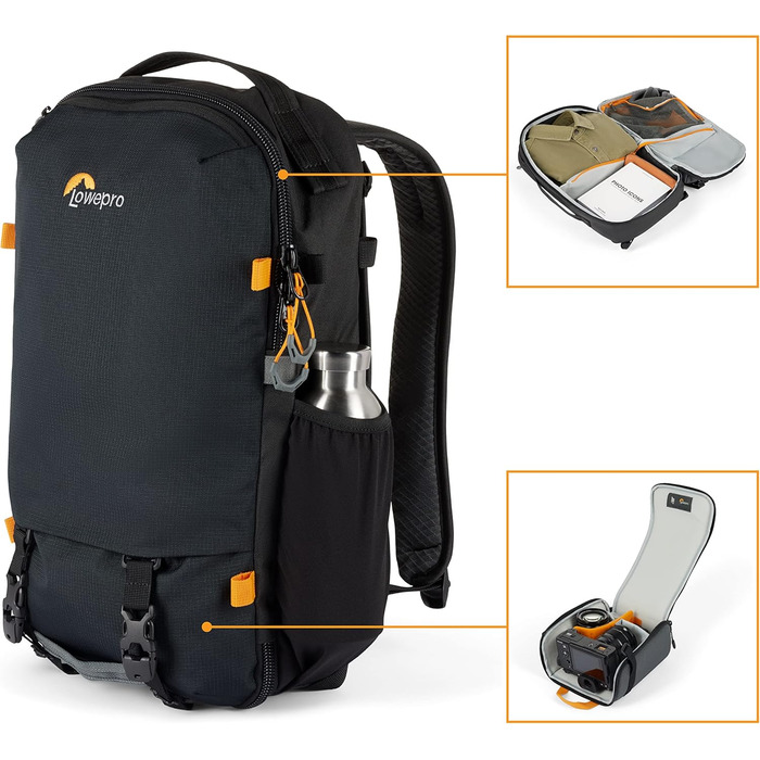 Рюкзак для камери Lowepro Trekker Lite BP 250, чорний, з відділенням для беззеркальної камери та аксесуарами