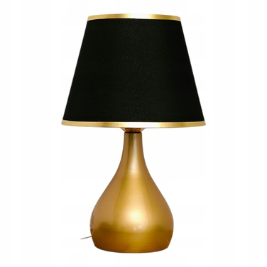 Сенсорна настільна нічна лампа з абажуром, LED, золотиста