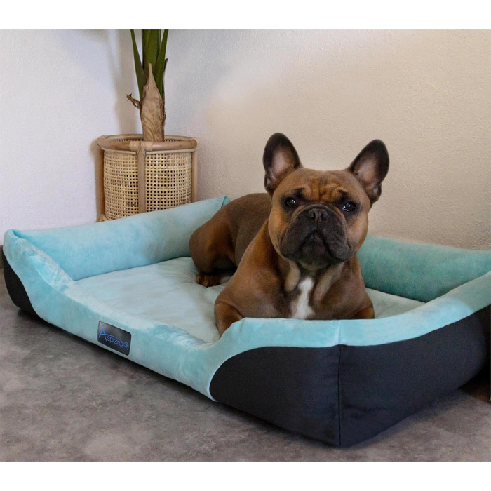 Ліжко для собак, подушка для собак - ліжко-кошик з високим бортиком, 80x120, 70x100, 60x80, 40x50, блакитний колір, розмір 70x100 см
