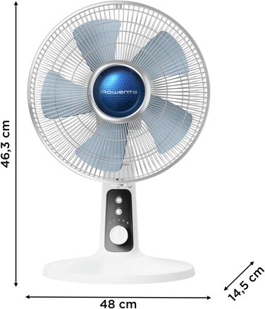 Вентилятор Rowenta Turbo Silence Extreme+ – тихий, потужний, 4 швидкості, автоматичне гойдання, білий, VU2731