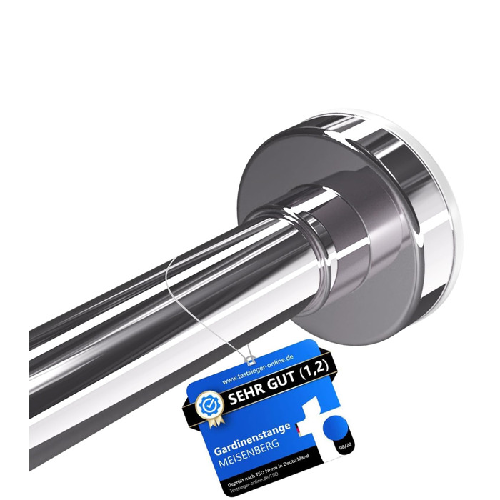 Штанга для душу без свердління 90-160 см, срібна, Ø 25 мм, телескопічна – для ванни, душу та перегородки, 1 шт.