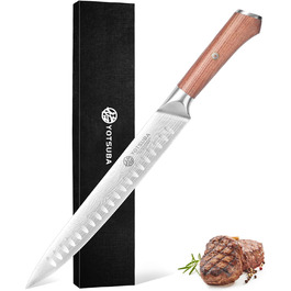 Японський кухонний ніж YOTSUBA 22 см - професійний ніж шеф-кухаря з високоякісної сталі, ергономічна ручка