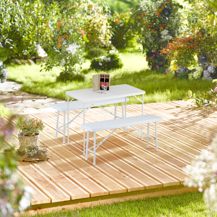 Relaxdays Folding and Height-Adjustable Garden Table