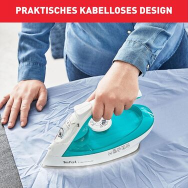 Бездротова праска Tefal FV6520 Freemove Air, 2400 Вт, 25 г/хв, 115 г/хв, автоматичне вимкнення, бірюзова/біла