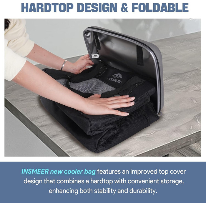 Термосумка INSMEER 40L сіра для кемпінгу, пікніка, пляжу - 60 банок