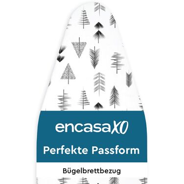 Чохол для прасувальної дошки Encasa XO (112x34 см) з 3 мм фільцовим шаром, з термовідбиваючою функцією, чорний стрілоподібний принт