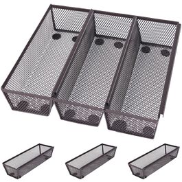 Органайзер для столових приборів Winter Shore в шухляду, бронзовий (6 шт.) - розсувний, з гумовими ніжками