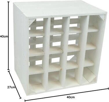 Wine Rack 16 Bottle Size 40x40x27cm Shelf Box Bottle Storage Wine Rack Apple Box/Wine Box (3-Piece Set Wine Rack 16 Bottle White)
