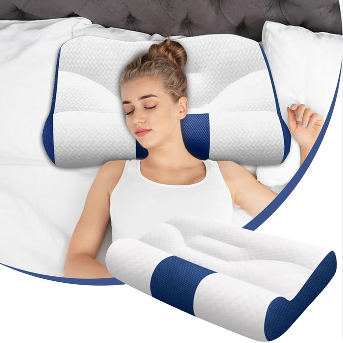 Novgorod Neck Pillow, Contour Pillow for Sleeping | Ergonomic Contour Bed Pillow, Adjustable Height, Contoured Neck Support Pillow for Neck Relief