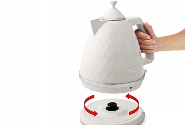 Електричний чайник De'Longhi Brillante KBJX2001W, 2000 Вт, 1,7 л, білий