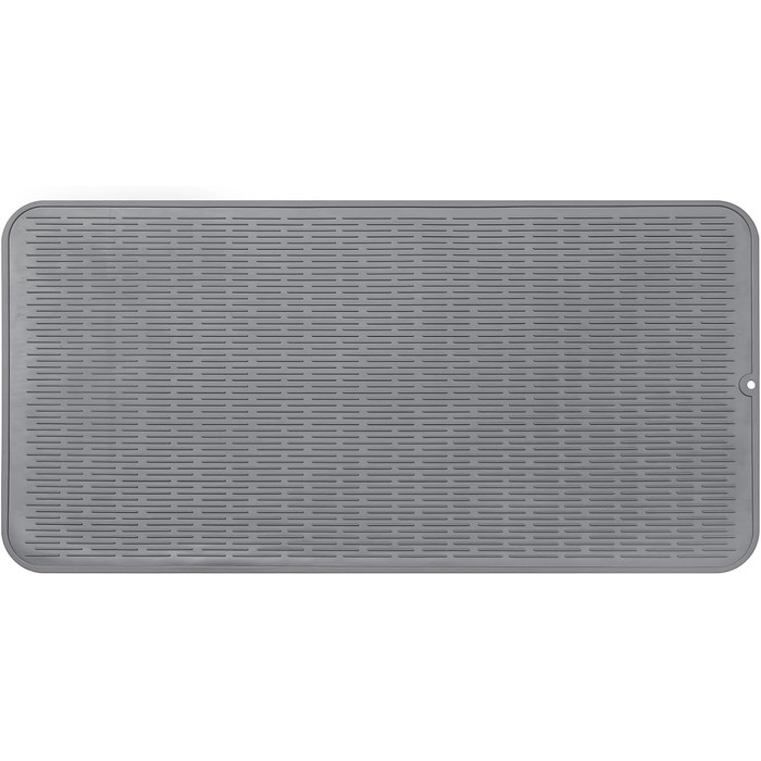 Силиконова килимок для сушіння посуду - килимок для посуду, BPA-free, стійкий до високих температур, неслизький, сірий, 92 x 52 см