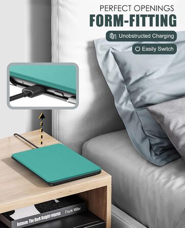 Чохол MoKo для Kindle Paperwhite 2024 (12-го покоління) та Kindle Colorsoft Signature Edition 2024, Jade Green (А-Jade Green), з авто-ввімкненням/вимиканням