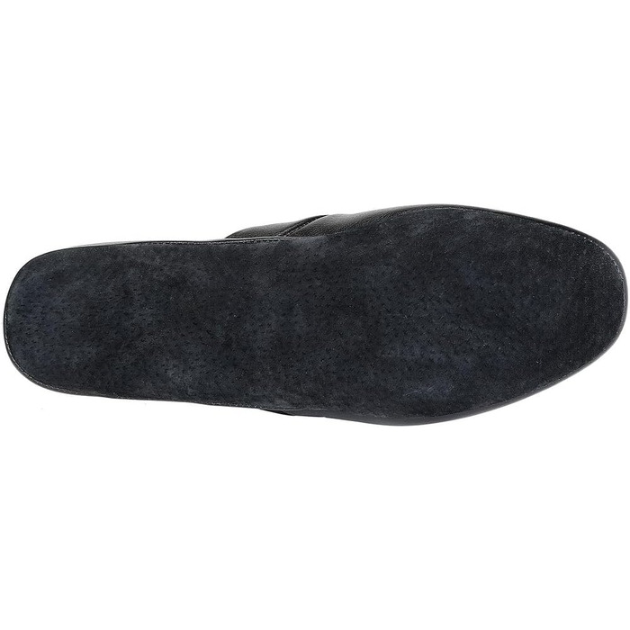 Чоловічі домашні тапочки Pamir з натуральної шкіри, підошва з шкіри, устілка з memory foam, розмір 42.5 EU, широкі, чорні