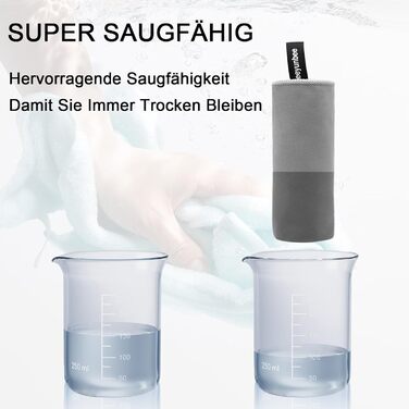 Набір рушників Leeyunbee з мікрофібри (2 шт.) - 160x80 см + 80x40 см, швидковисихаючі, для спорту, подорожей, пляжу (світло-сірий)